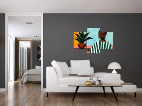 Obraz - Žena s kvetinou (90x60 cm)