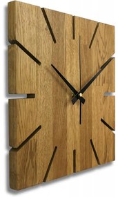 Drevené hodiny na stenu z dubového dreva - Štvorec I SENTOP MAS008