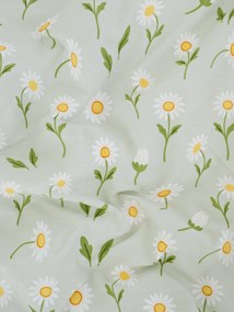 Bavlnená obliečka na vankúš Renforcé 40 × 60 cm - Sedmokrásky sivozelené/biele