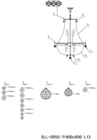 Krištáľový luster transparent Ø60*85