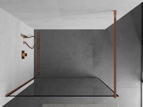 Mexen Kioto, sprchová zástena 80x200 cm, 8mm číre sklo s čiernym rámom, profil ružové zlato, 800-080-101-60-70