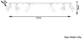 Biele stropné svietidlo Nice Lamps Etna 6L