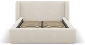 Krémovobiela čalúnená dvojlôžková posteľ s úložným priestorom s roštom 200x200 cm Jason – Windsor &amp; Co Sofas