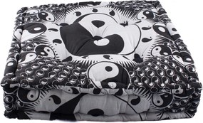 Dini Meditačná taburetka, JIN - JANG, štvorcová, biela/čierna