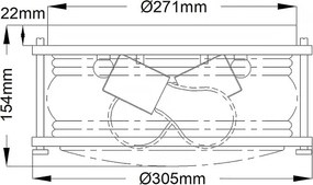 Quintiesse QN-ASHLANDBAY-F-PC-BATH-Kúpeľňové stropné svietidlo ASHLAND 2xE27/60W/230V IP44