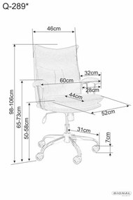 Signal Kancelárske kreslo Q-289 šedé