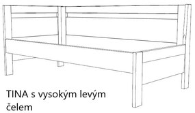 BMB TINA - kvalitná lamino posteľ 90 x 200 cm s podrúčkami, lamino