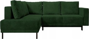Rohová sedacia súprava Rodriguez (L) (tmavozelená čierna)