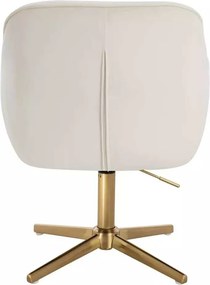 LuxuryForm DESIGN Stolička AVOLA VELUR na zlatom kríži - biela