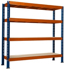 Trestles Nekonečný priemyselný regál 2400x2200x800, 4 police Farba: červená a čierna