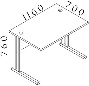 Stôl Visio LUX 116 x 70 cm, orech