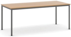 Jedálenský stôl, 180x80 cm, tmavo sivá podnož, buk