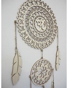 Drevený lapač snov OM Mandala - Boho dekorácia na stenu I SENTOP PR0001