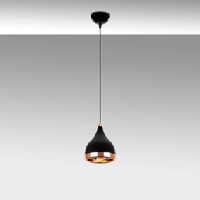 Závesné svietidlo na lanku YILDO 1xE27/40W/230V čierna/medená