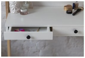 Biely toaletný stojan so zásuvkou a zrkadlom Ragaba Leno