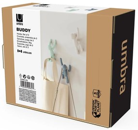 Nástenné plastové háčiky v súprave 3 ks Buddy - Umbra