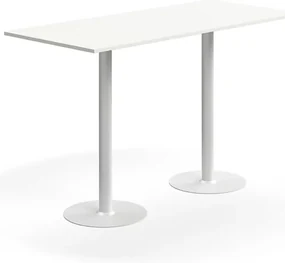 Barový stôl ALVA, 1800x800x1100 mm, HPL, biela
