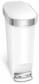 Pedálový kôš Slim 40 l, biela
