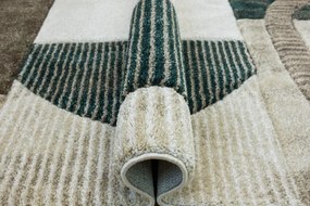 Koberec Kandy N372A béžový / fľaškovo zelený