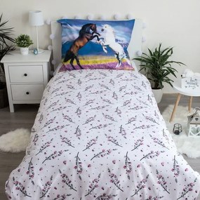 Bavlnené detské obliečky na jednolôžko 140x200 cm Horse "Meadow" – Jerry Fabrics