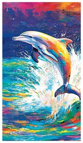 PLÁŽOVÁ OSUŠKA Z MIKROVLÁKNA DOLPHIN 100X180 CM VZOROVANÁ