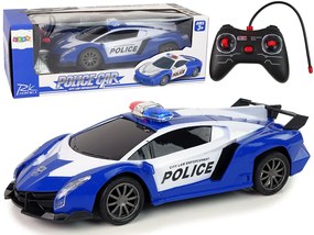 LEAN TOYS R/C Policajné pretekárske auto 1:16 na diaľkové ovládanie modré