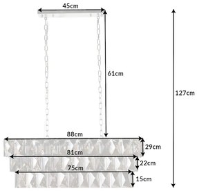 Dizajnový luster Gadiel 88 cm sivý