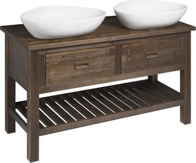 Sapho Sapho, BRAND umývadlová skrinka 130x73x50cm, morený smrek, BA131S