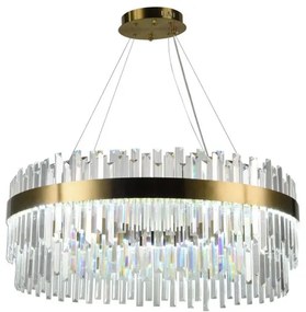 LED Stmievateľný luster na lanku LED/110W/230V 3000-6500K zlatá + diaľkové ovládanie