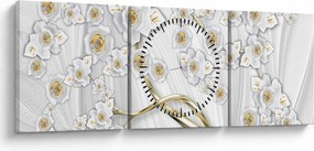 Obraz - Strom so zlatým dekorom (s hodinami) (90x30 cm)