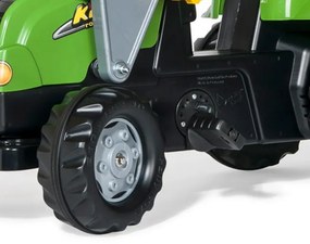 Šlapací traktor s prívesom a lyžicou Rolly Toys 023134 zelený