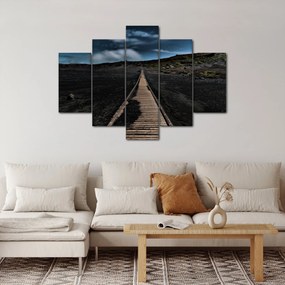 Obraz drevenej cesty za súmraku (150x105 cm)