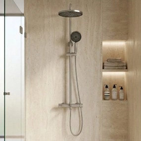 Rea Lungo Stripe, sprchový set s vaňovým výtokom, brúsená oceľ, REA-P9491