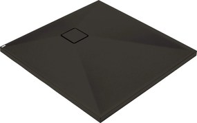 Deante Correo, štvorcová granitová sprchová vanička 80x80x3,5 cm, čierna matná, DEA-KQR_N42B