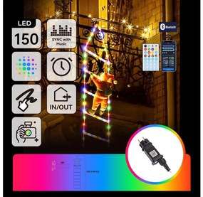 Aigostar - LED RGBICW Vonkajšia vianočná dekorácia 150xLED/230V 3m IP44 + DO