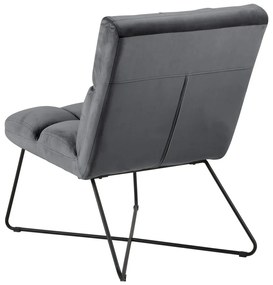 Sivé zamatové kreslo Alba – Actona