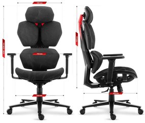 Ergonomická textilná otočná kancelárska stolička - HC-1010 Black