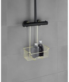 WENKO 25937100 - Sprchový kôš MILO 25x36 cm nerezová oceľ/zlatá/číra