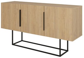 Nízka komoda v dekore duba v prírodnej farbe 150x80 cm Titan – Marckeric