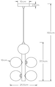 Lucide 45474/06/30 - Luster na lanku TYCHO 6xG9/28W/230V čierna