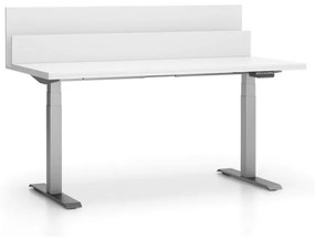 PLAN Kancelársky pracovný stôl SINGLE LAYERS s prepážkami, nastaviteľné nohy, biela