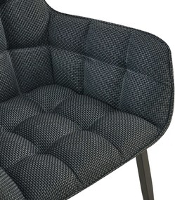 Stolička Tirana látka čierna - titánovo sivá