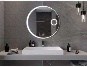 Mexen Ella, LED kúpeľňové zrkadlo s podsvietením a kozmetickým zrkadielkom 90x90 cm, 6000K, ochrana proti zahmlievaniu, 9811-090-090-611-00