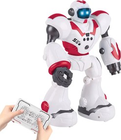 LEAN Toys Interaktívny diaľkovo ovládaný robot RC 16 funkcií Svetlá Zvuky Ružová