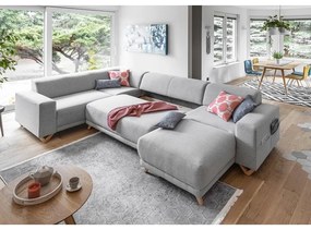 Svetlosivá rozkladacia/s úložným priestorom rohová pohovka (ľavý roh/do tvaru "U") Classy Sophie – Miuform