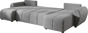 Rozkladacia obojstranná sedacia súprava do U SEVIO 311x145 cm, sivá + 2 vankúšiky ZDARMA