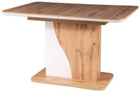 Rozkladací jedálenský stôl 120-160 cm Suzette (dub wotan + biela) (pre 4 až 6 osôb). Vlastná spoľahlivá doprava až k Vám domov. 1050842