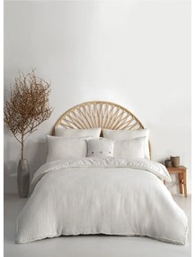 Biele obliečky na jednolôžko z bavlny Renforcé 140x200 cm Waffle Striped – Mila Home Luxury