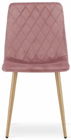 Set troch jedálenských stoličiek TURIN - rúžová (hnedé nohy) 3ks