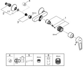 GROHE 23634001 - Sprchová batéria DN 15, lesklý chróm